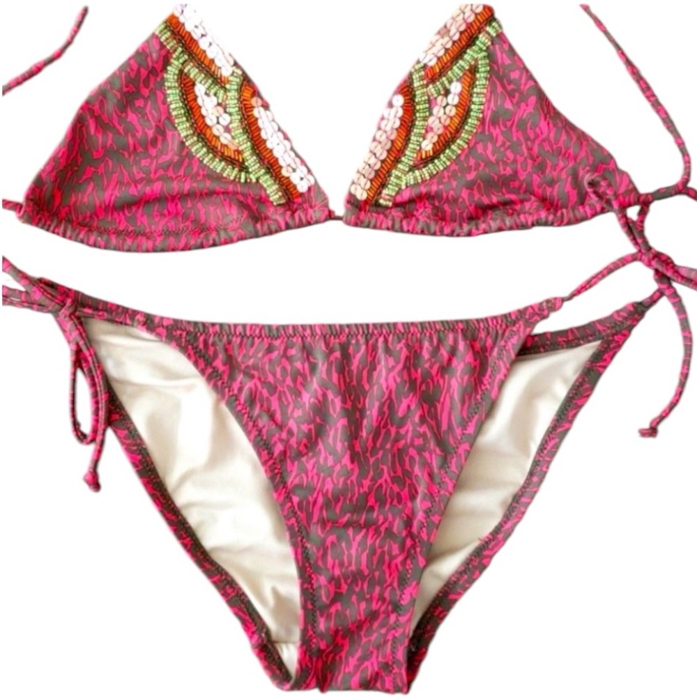 Victoria's Secret Bikini sequin & beads embellished Y2K vintage Victoria secret